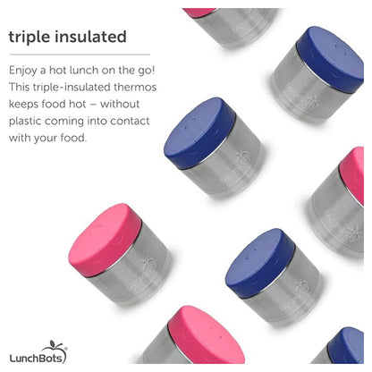 Lunchbots Wide Thermal Food Jar 12oz (Pink)