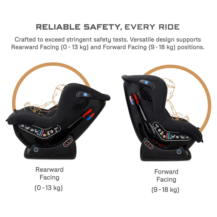 Neobreez Nestii 2-In-1 Convertible Baby Infant Car Seat (Black)