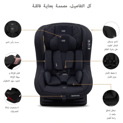 Neobreez Nestii 2-In-1 Convertible Baby Infant Car Seat (Black)