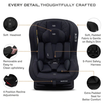 Neobreez Nestii 2-In-1 Convertible Baby Infant Car Seat (Black)