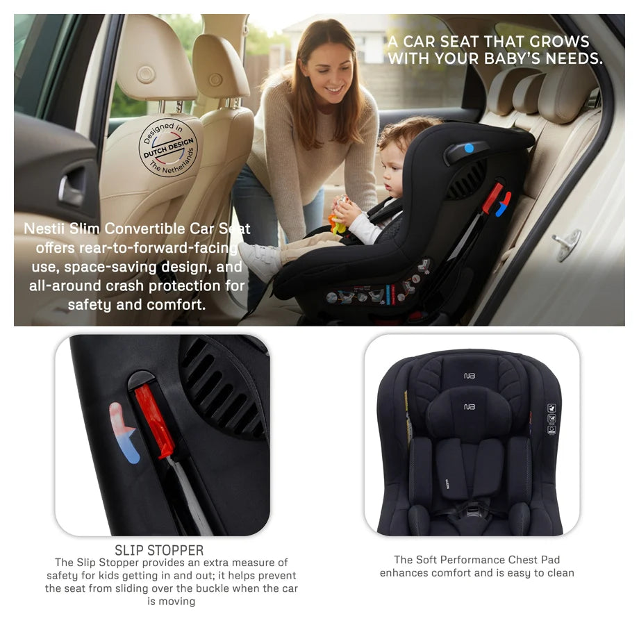 Neobreez Nestii 2-In-1 Convertible Baby Infant Car Seat (Black)