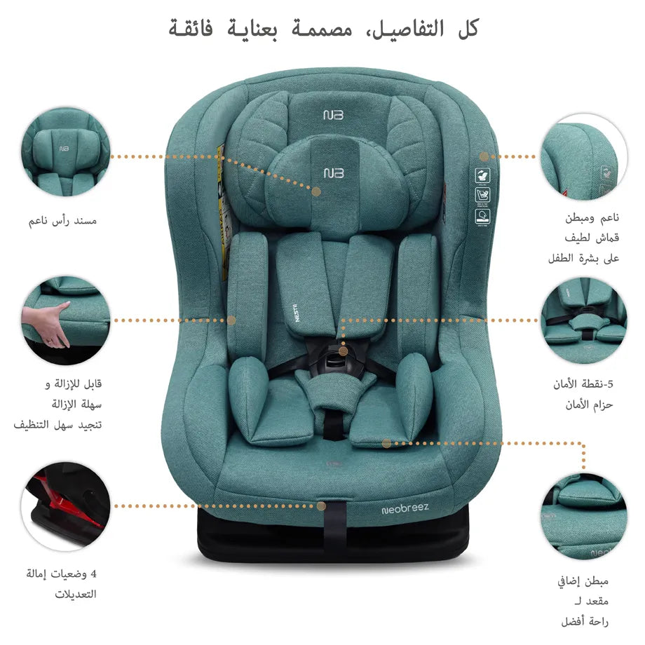 Neobreez Nestii 2-In-1 Convertible Baby Infant Car Seat (Green)