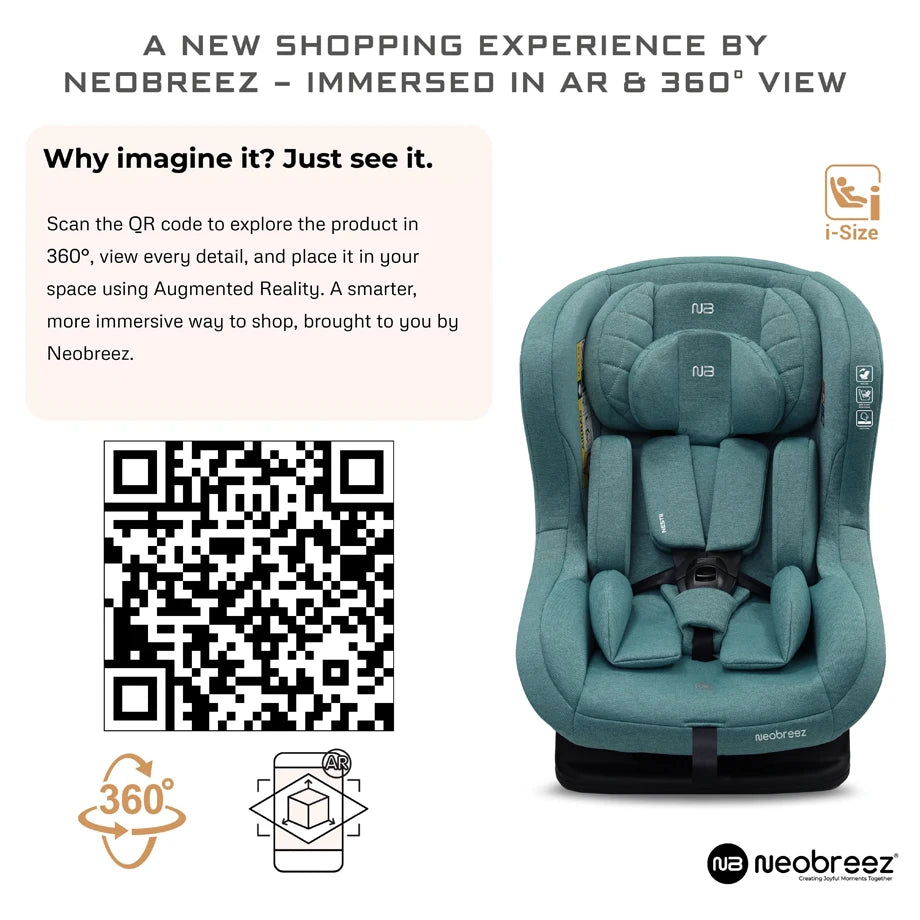 Neobreez Nestii 2-In-1 Convertible Baby Infant Car Seat (Green)