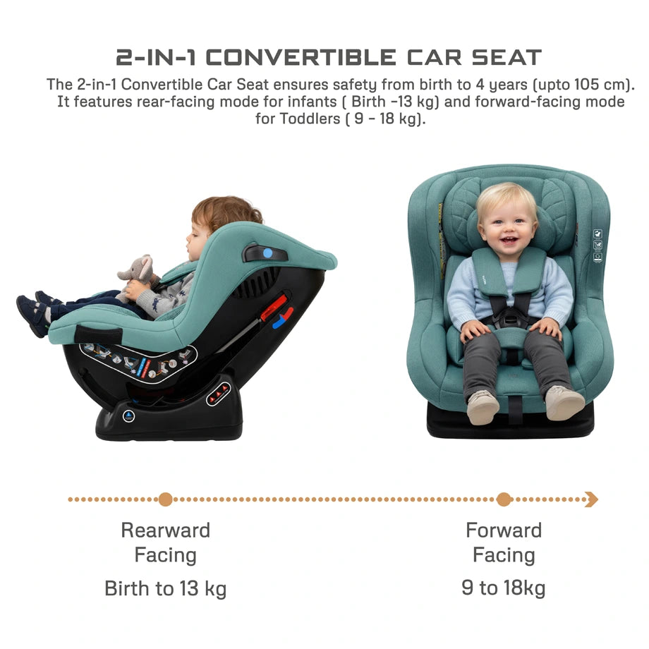 Neobreez Nestii 2-In-1 Convertible Baby Infant Car Seat (Green)