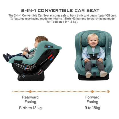 Neobreez Nestii 2-In-1 Convertible Baby Infant Car Seat (Green)