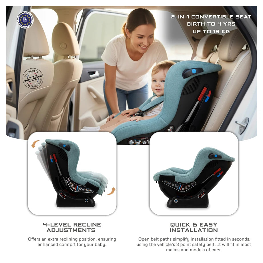 Neobreez Nestii 2-In-1 Convertible Baby Infant Car Seat (Green)