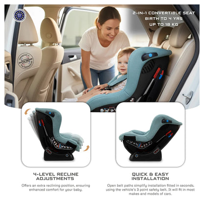 Neobreez Nestii 2-In-1 Convertible Baby Infant Car Seat (Green)