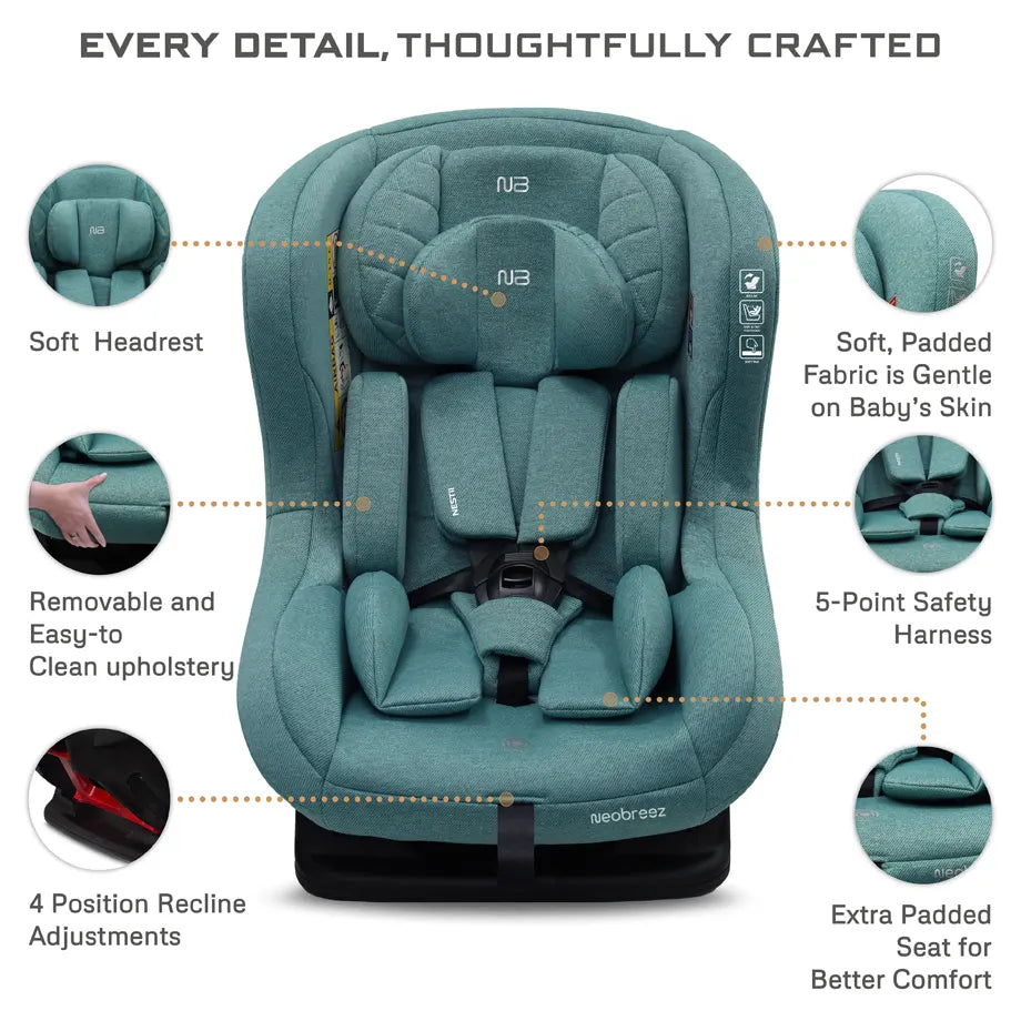 Neobreez Nestii 2-In-1 Convertible Baby Infant Car Seat (Green)