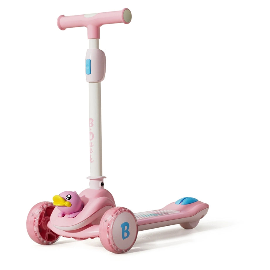 B.Duck 3-Wheel Kids Scooter with LED PU Wheels (Pink)