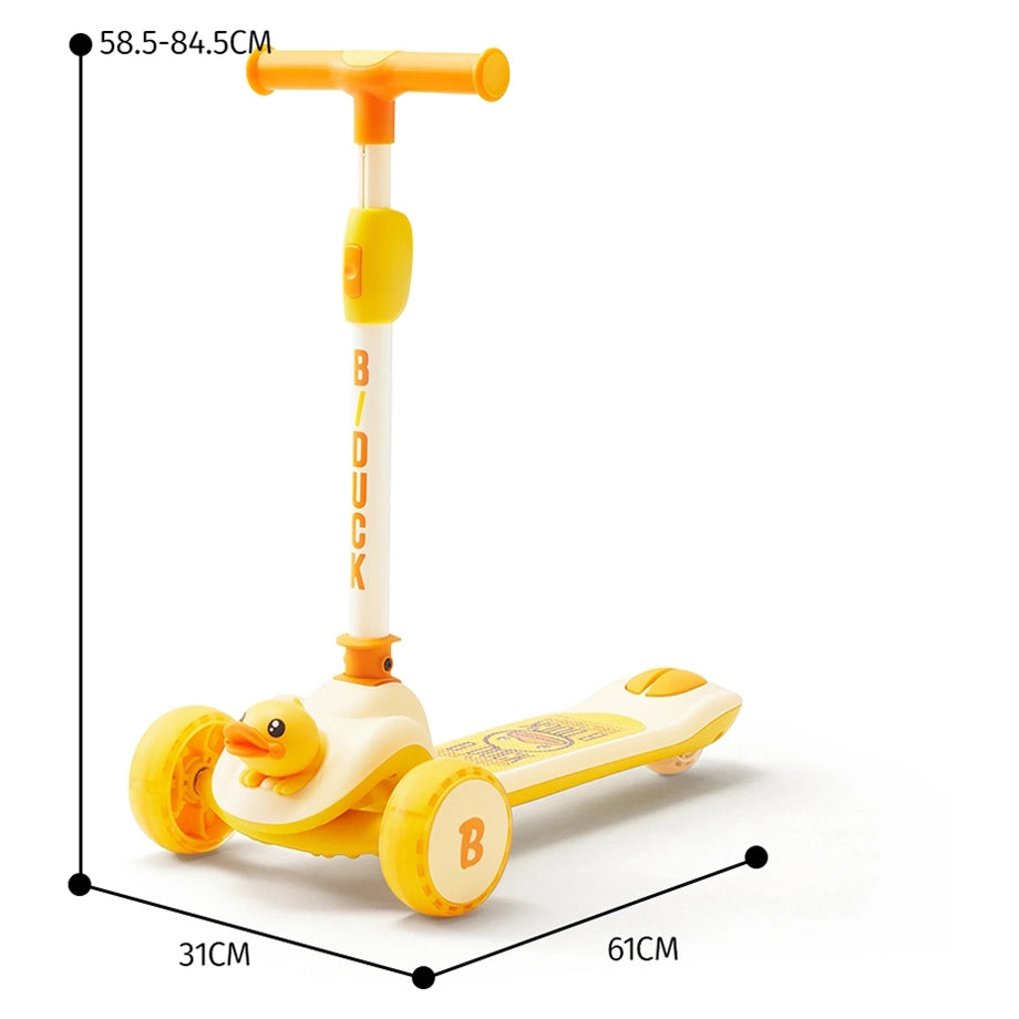 B.Duck 3-Wheel Kids Scooter with LED PU Wheels (Yellow)