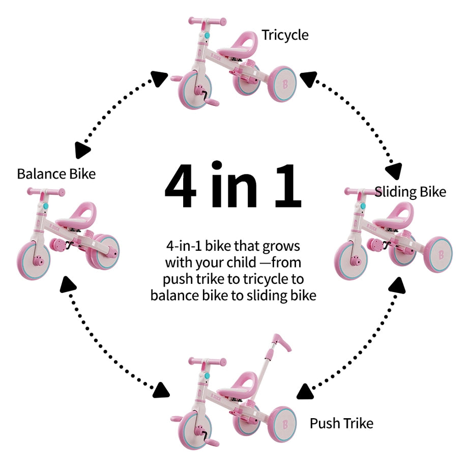 B.Duck 4-in-1 Kids Bike (Pink)