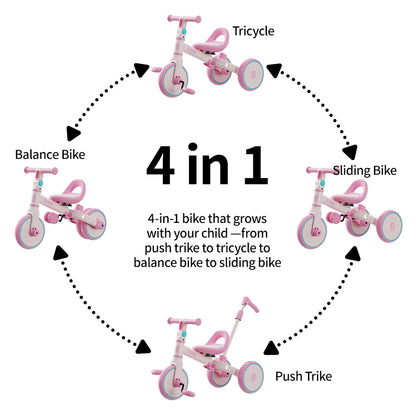 B.Duck 4-in-1 Kids Bike (Pink)