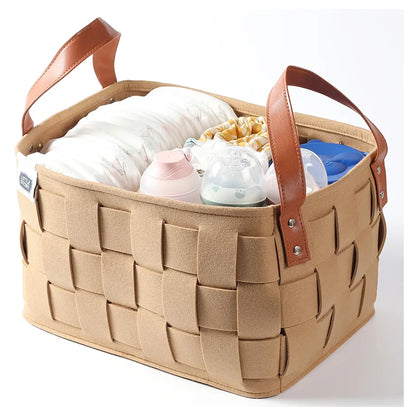 Little Story Multipurpose / Laundry Caddy Basket Felt (Khaki)