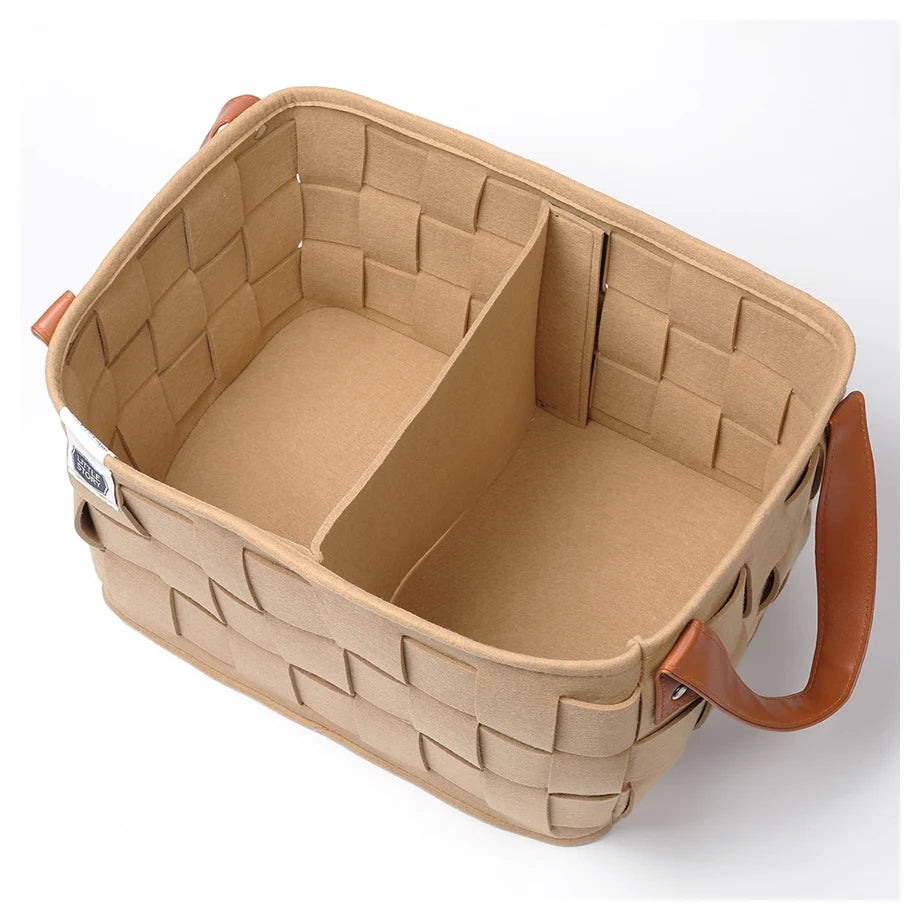 Little Story Multipurpose / Laundry Caddy Basket Felt (Khaki)