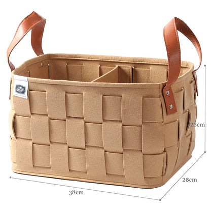 Little Story Multipurpose / Laundry Caddy Basket Felt (Khaki)