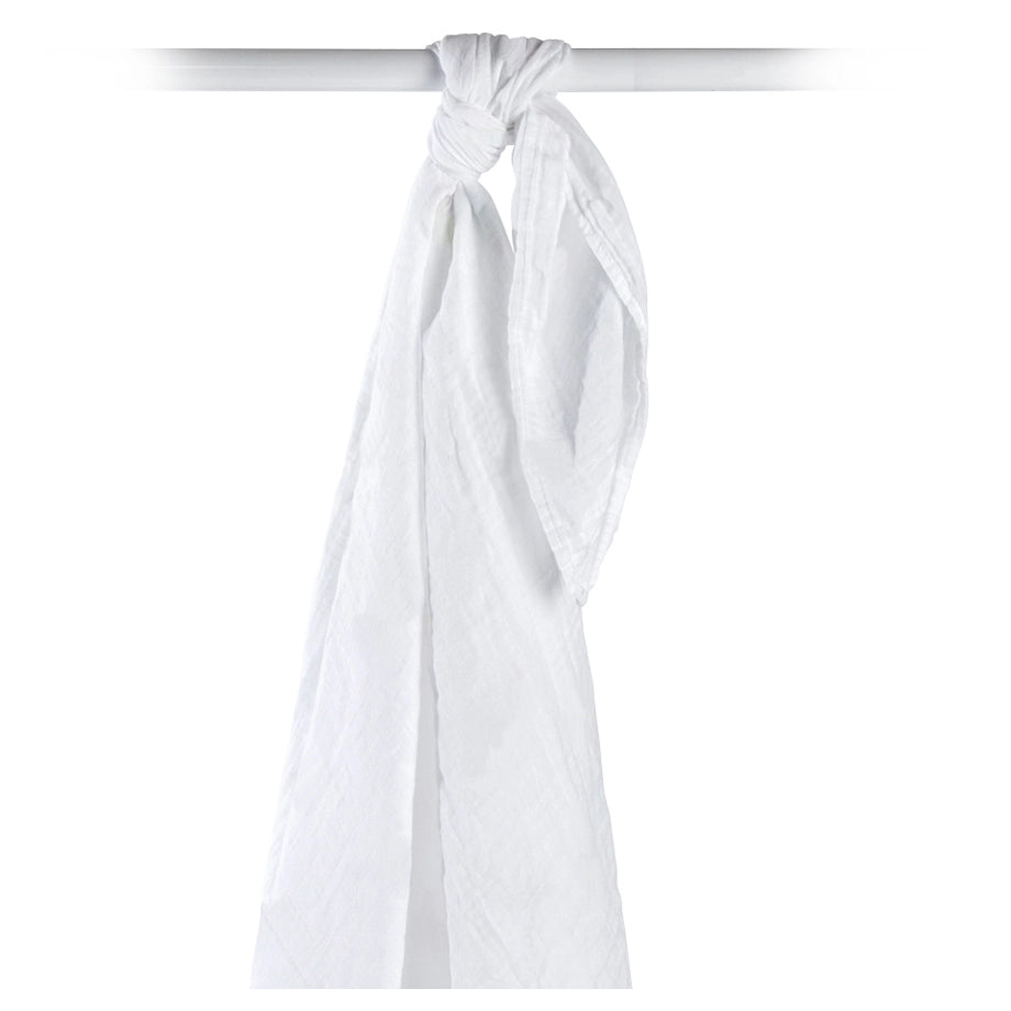 Lulujo Bamboo Muslin Swaddle Blankets 4 Pack (White)