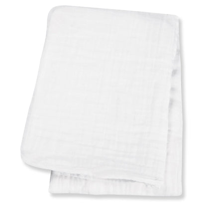 Lulujo Bamboo Muslin Swaddle Blankets 4 Pack (White)