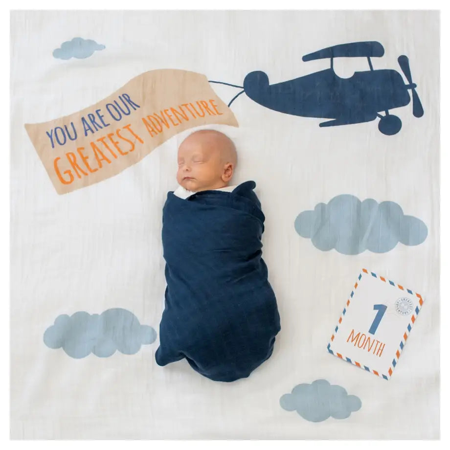 Lulujo Baby’s First Year™ Blanket & Cards Set (Greatest Adventure)