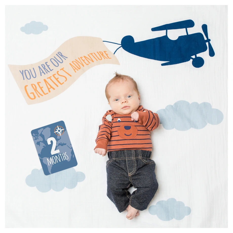 Lulujo Baby’s First Year™ Blanket & Cards Set (Greatest Adventure)