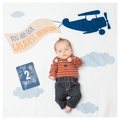 Lulujo Baby’s First Year™ Blanket & Cards Set (Greatest Adventure)