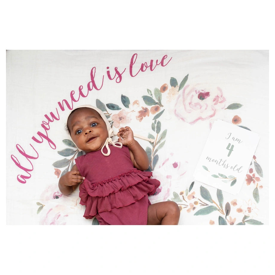 Lulujo Baby’s First Year™ Blanket & Cards Set (All You Need Is Love)