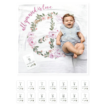Lulujo Baby’s First Year™ Blanket & Cards Set (All You Need Is Love)