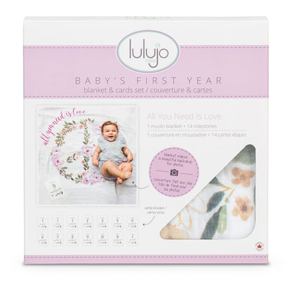 Lulujo Baby’s First Year™ Blanket & Cards Set (All You Need Is Love)