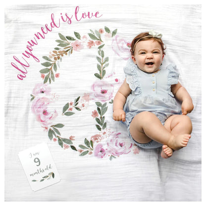 Lulujo Baby’s First Year™ Blanket & Cards Set (All You Need Is Love)