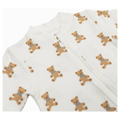 Lulujo Bamboo Footed Sleepsuit Size (Vintage Bear)