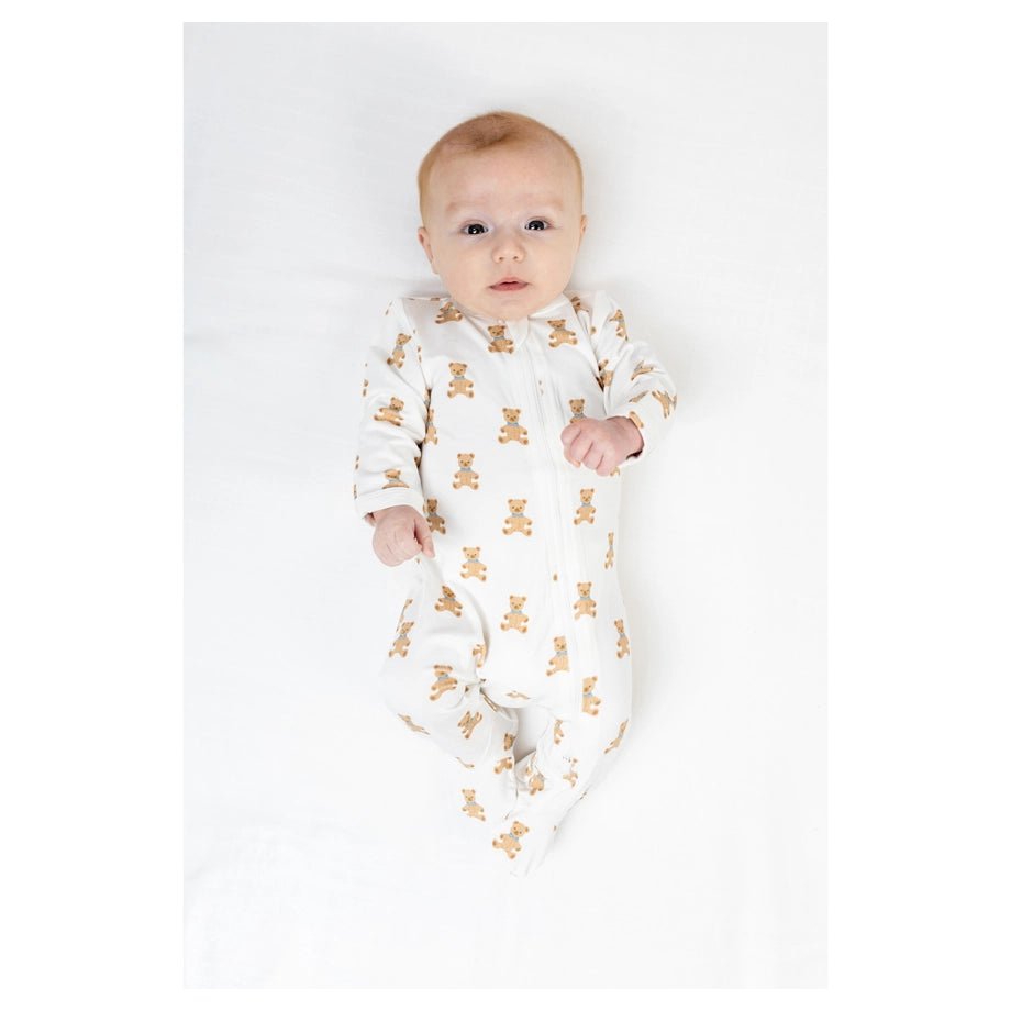 Lulujo Bamboo Footed Sleepsuit Size (Vintage Bear)