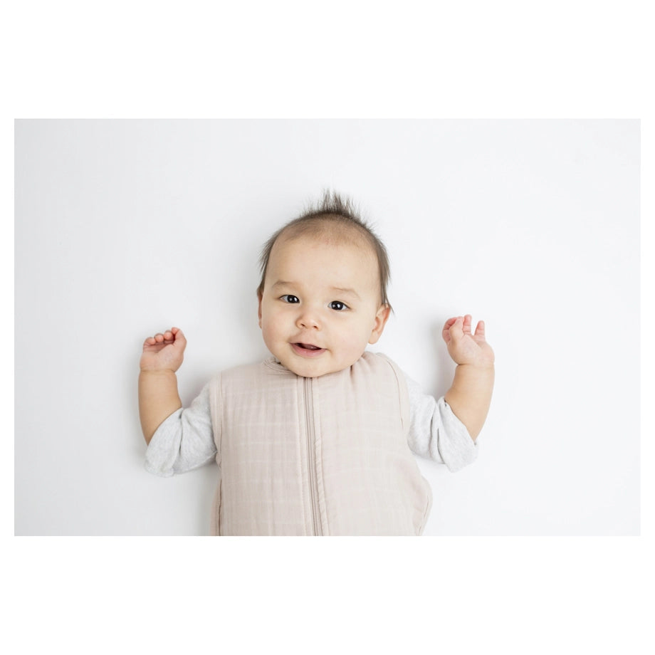 Lulujo 100% Cotton Muslin Sleep Sack Size S 0–6 Months (Sand)