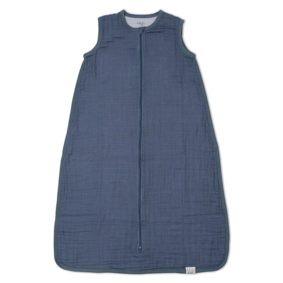 Lulujo 100% Cotton Muslin Sleep Sack Size S 0–6 Months (Navy Night)