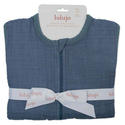 Lulujo 100% Cotton Muslin Sleep Sack Size S 0–6 Months (Navy Night)