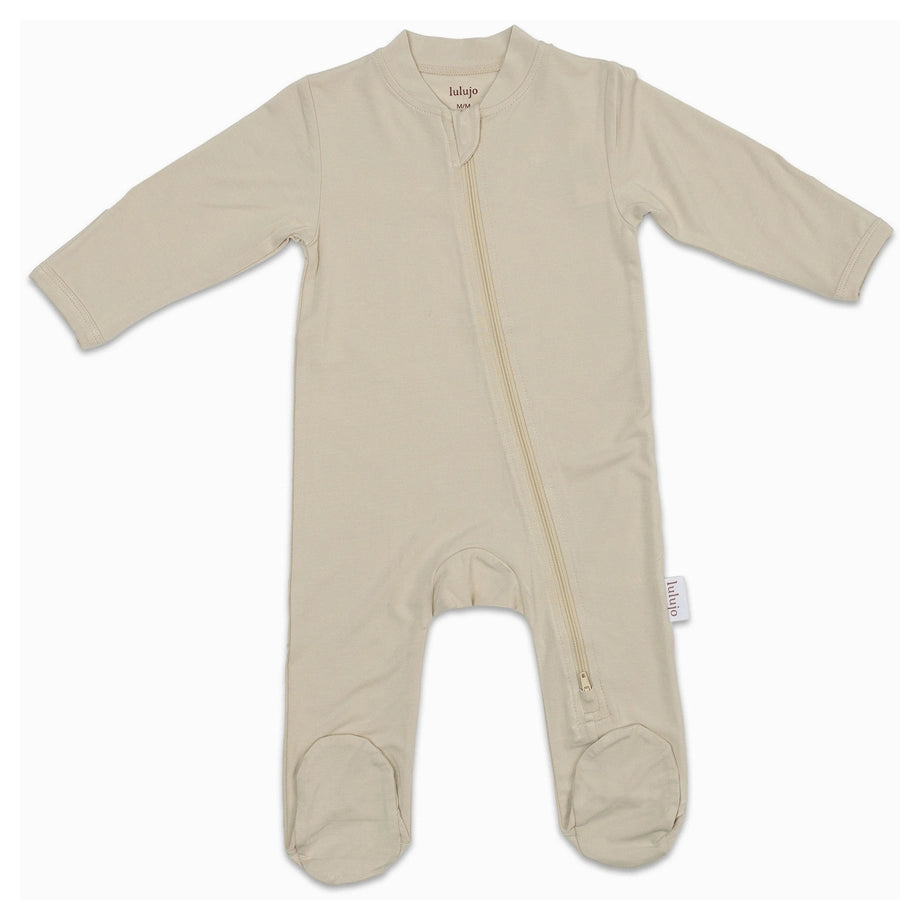 Lulujo Bamboo Footed Sleepsuit Size (Beige)