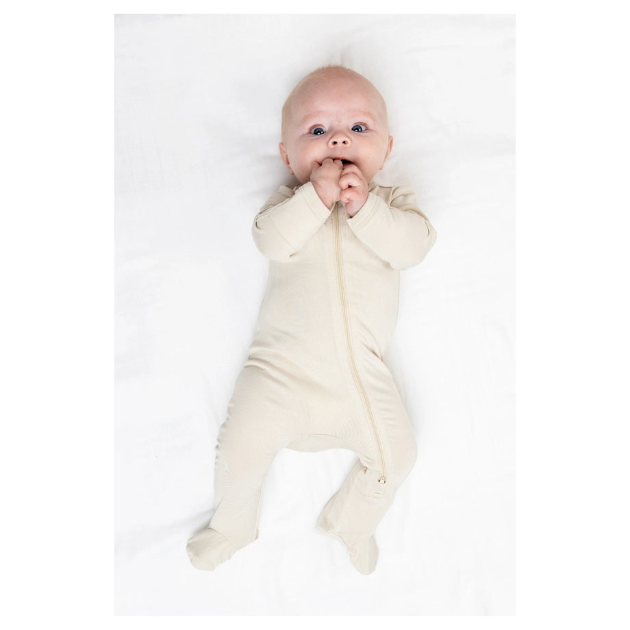 Lulujo Bamboo Footed Sleepsuit Size (Beige)