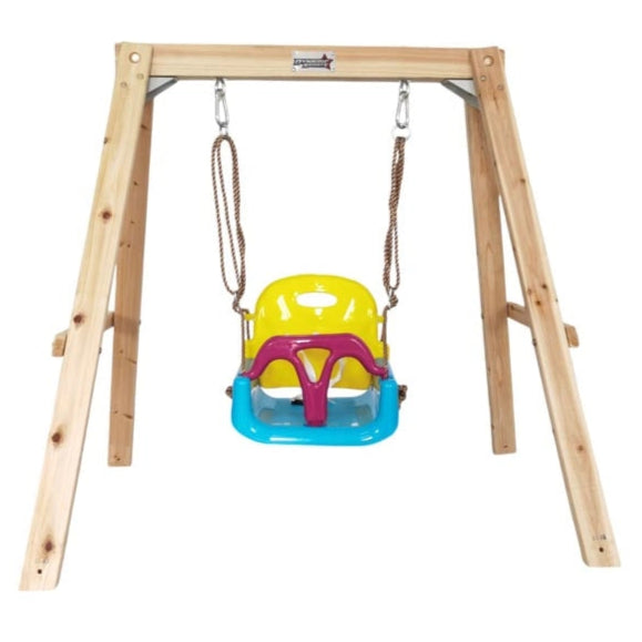 Dynamic Sports Growing Giraffe Adjustable Wooden Swing Set