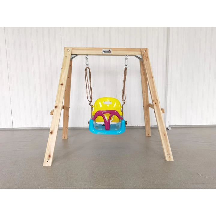 Dynamic Sports Growing Giraffe Adjustable Wooden Swing Set