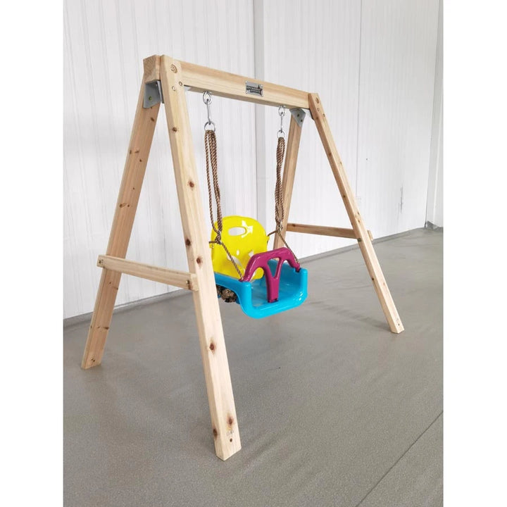 Dynamic Sports Growing Giraffe Adjustable Wooden Swing Set