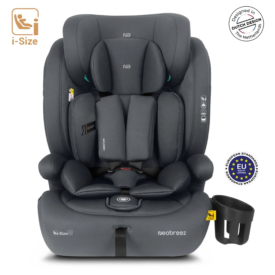 Neobreez BOSTONI 3-in-1 Toddler Car Seat i-Size 9m-12Y (Grey)