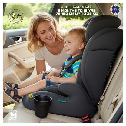 Neobreez BOSTONI 3-in-1 Toddler Car Seat i-Size 9m-12Y (Grey)
