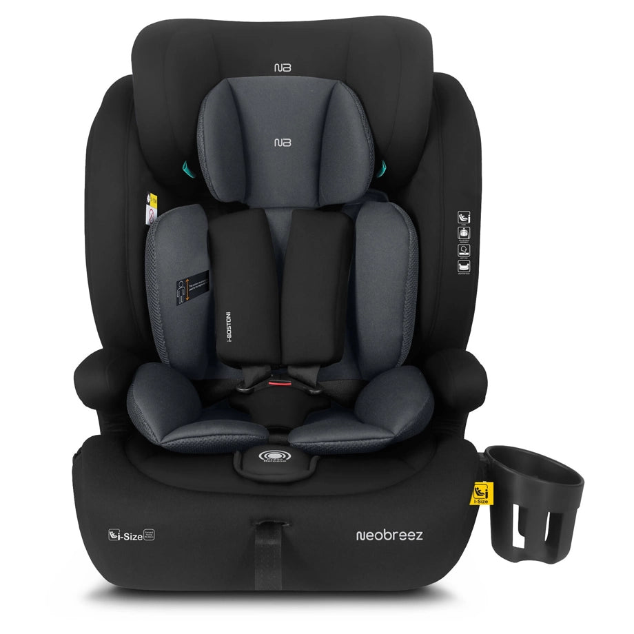 Neobreez BOSTONI 3-in-1 Toddler Car Seat i-Size 9m-12Y (Black/Gray)