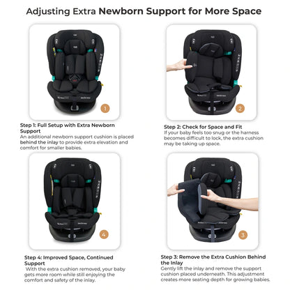 Neobreez Guardia 360° Rotating ISOFIX i-Size Car Seat, All-in-One 0-12Yrs (Black)
