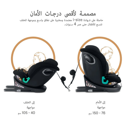 Neobreez Guardia 360° Rotating ISOFIX i-Size Car Seat, All-in-One 0-12Yrs (Black)