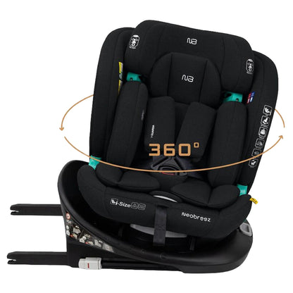 Neobreez Guardia 360° Rotating ISOFIX i-Size Car Seat, All-in-One 0-12Yrs (Black)