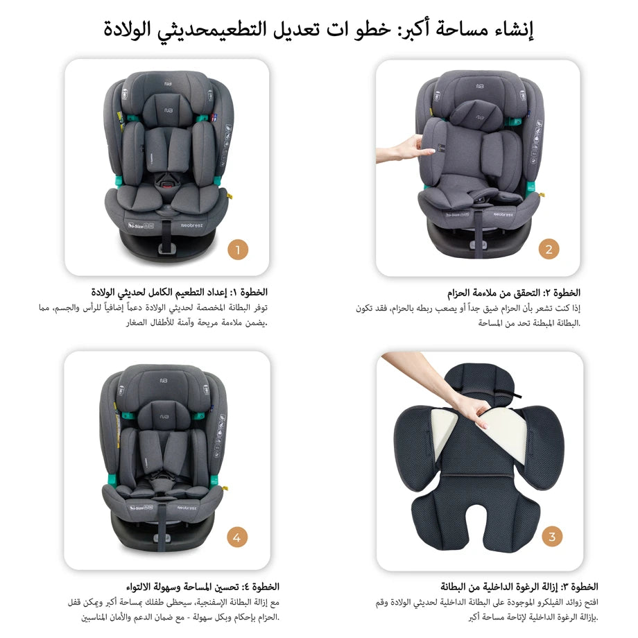 نيوبريز آي جوارديا ٣٦٠ ° آيسوفيكس آيسايز كار سيت، ألين1 (رمادي)