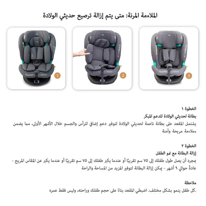 نيوبريز آي جوارديا ٣٦٠ ° آيسوفيكس آيسايز كار سيت، ألين1 (رمادي)