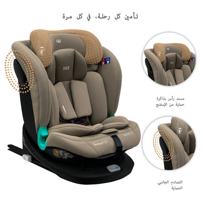 نيوبريز آي جوارديا 360-ديجري آيسوفيكس آيسايز كار سيت ألين1 (بيج)