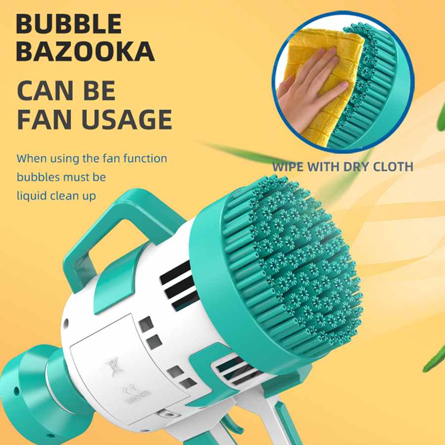 Little Story 108 Holes Bubble Machine Gun w/ Light (Cyan)