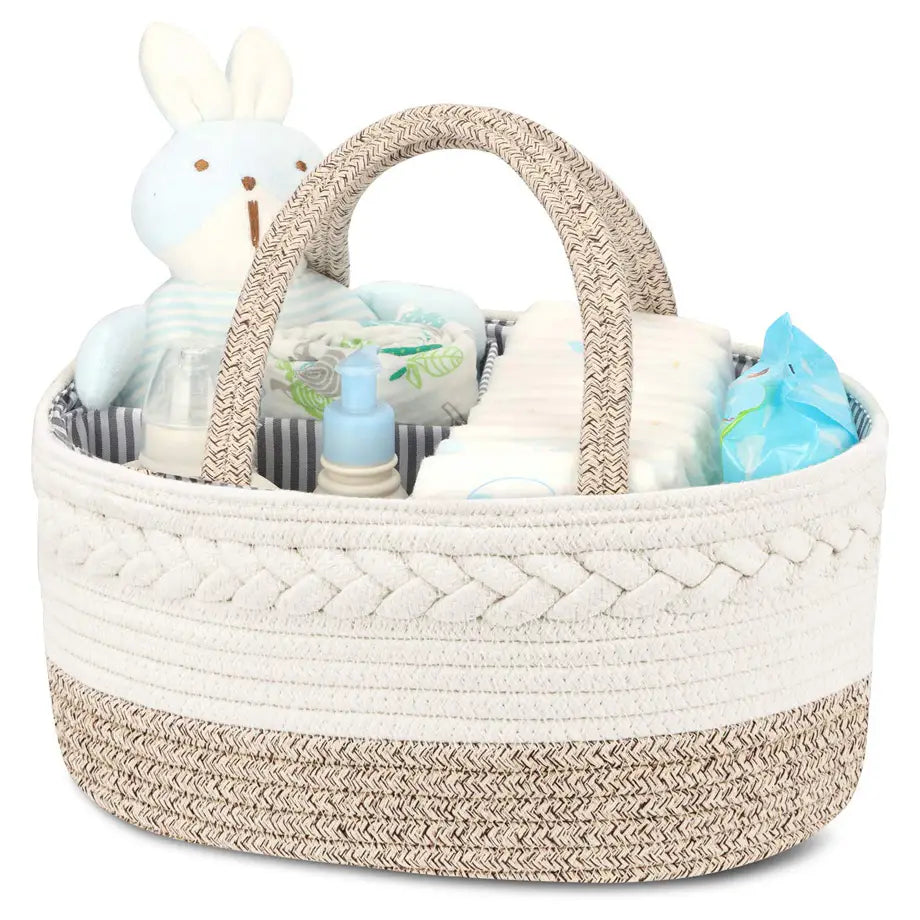 Little Story Cotton Rope Diaper Caddy (Ivory)