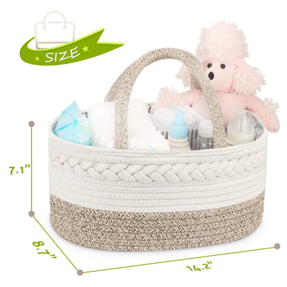 Little Story Cotton Rope Diaper Caddy (Ivory)